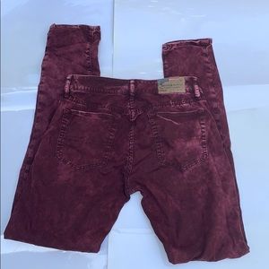 Denim and Supply.Dark  burgundy dyed jeans